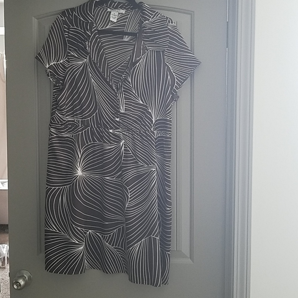 Brown and White Dress